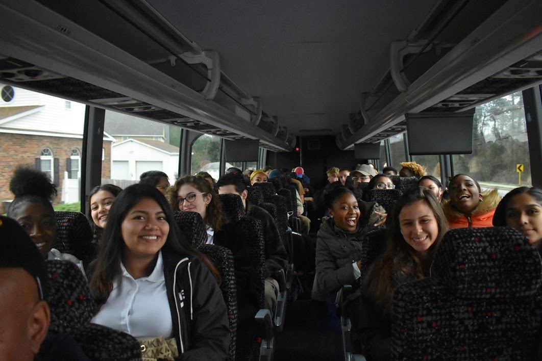 Nurse Aide students traveling on bus